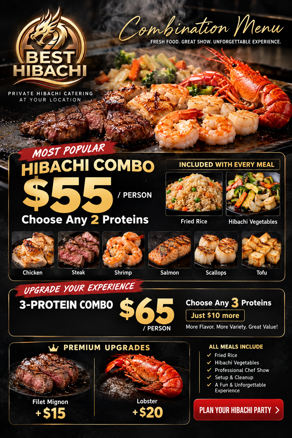 Best Hibachi chef cooking meat on an outdoor griddle